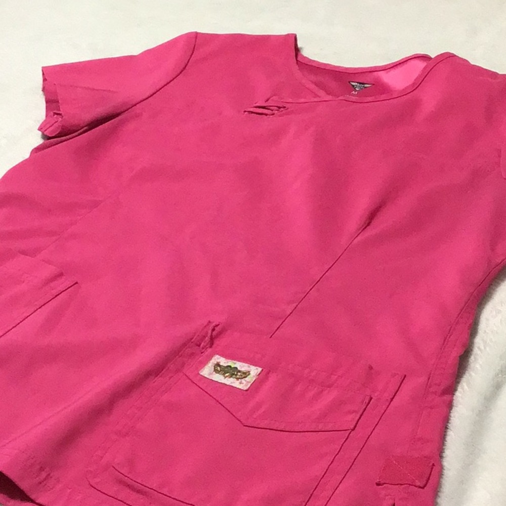 Hot pink nurse scrub